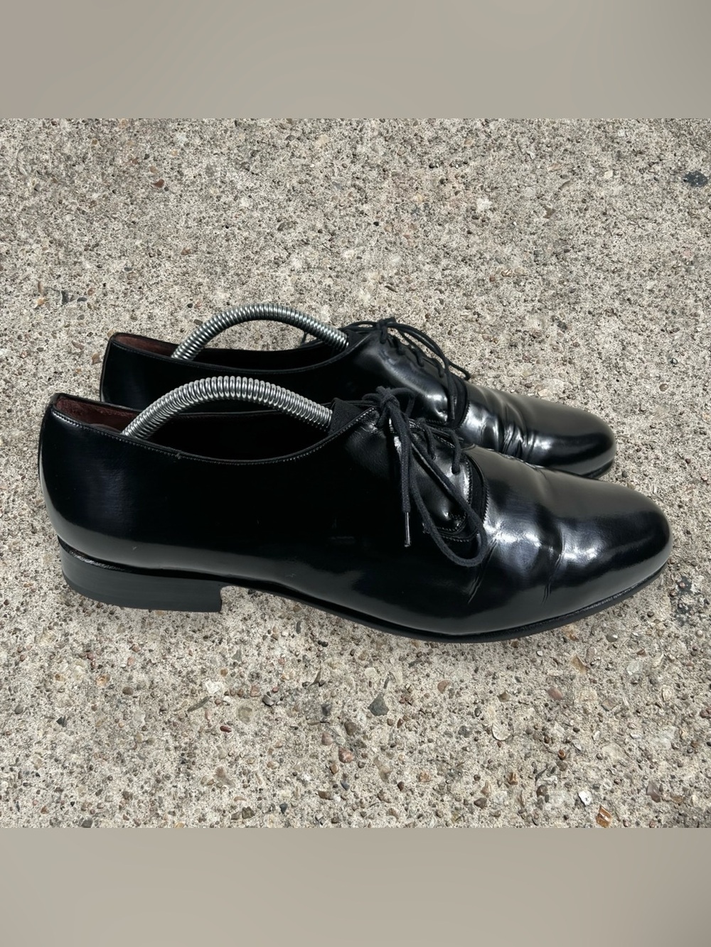 BALLY vintage 80s patent leather derby shoes